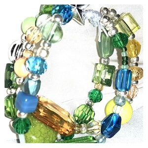 Glass Beaded Stretchy Bracelet